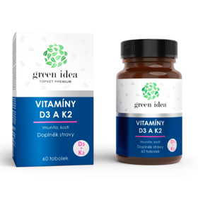 Vitamíny D3 a K2, Green Idea, 428 Kč
