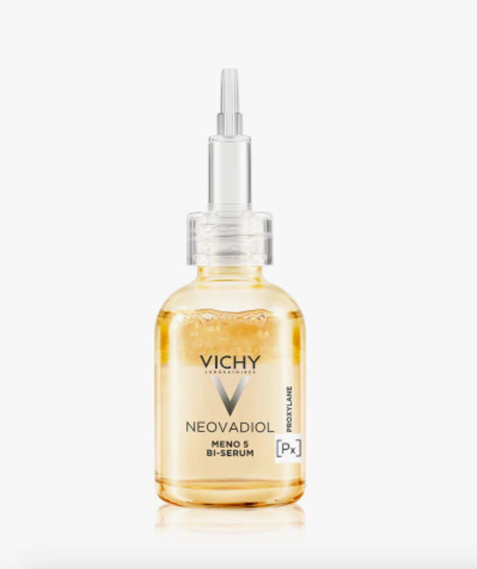 Neovadiol Meno 5 Bi-Serum, Vichy, 1080 Kč

Během menopauzy se na pleti viditelně projevují hormonální změny a urychlují její stárnutí. Pleťové sérum redukující projevy stárnutí Vichy Neovadiol Meno 5 Bi-Serum je navrženo tak, aby kompenzovalo dopad těchto hormonálních změn a zanechalo pleť mladistvou a vyživenou.
