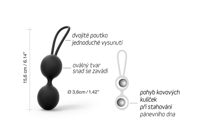 Venušiny kuličky Dorcel Dual Balls černé, 699 Kč
Venušiny kuličky Dorcel Dual Balls černé, 699 Kč