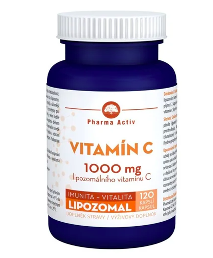 Pharma Activ Lipozomal Vitamín C 1000 mg, 120 kapslí, 355 Kč
