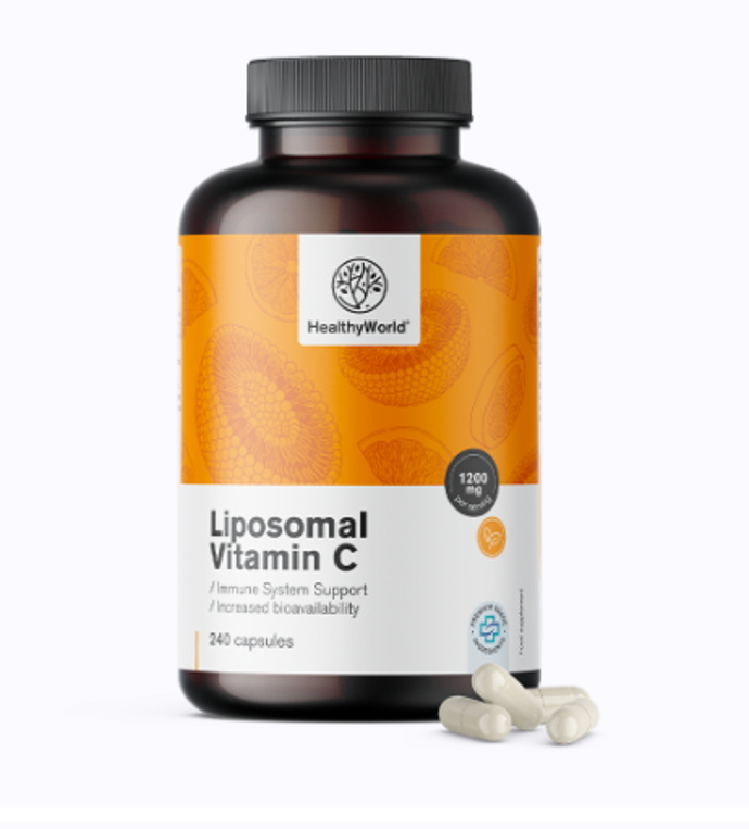 Lipozomální vitamín C 1200 mg, Healthy World, 240 kapslí, 649 Kč
