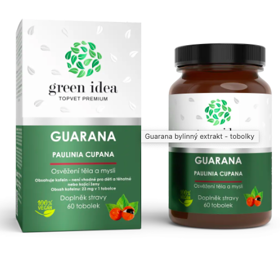 Guarana Bylinný extrakt v tobolkách, Green Idea, 30 ks, 248 Kč

Guarana je původem jihoamerická bylinka s vysokým obsahem přírodního kofeinu, který nezpůsobuje nepříznivé projevy. Přispívá k navození fyzické i psychické vitality. Stimuluje lepší duševní a fyzický výkon. Podporuje motivaci. Podporuje imunitní systém. Vhodný doplněk pro kontrolu tělesné hmotnosti a normální trávení.

