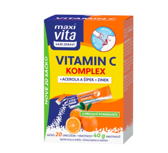 Vitamin C komplex, acerola, šípek a zinek, 20 sáčků, 78 Kč

Vitamin C nezbytný pro udržení dobrého zdravotního stavu celého organismu.
