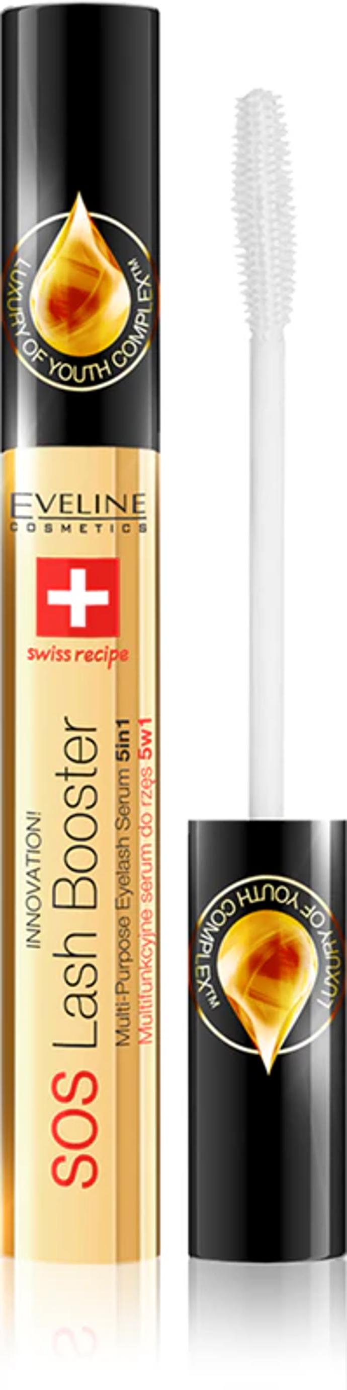 Obnovující růstové sérum na řasy s regeneračním účinkem SOS Lash Booster, Eveline Cosmetics, 123 Kč (10 ml), prodává Notino
