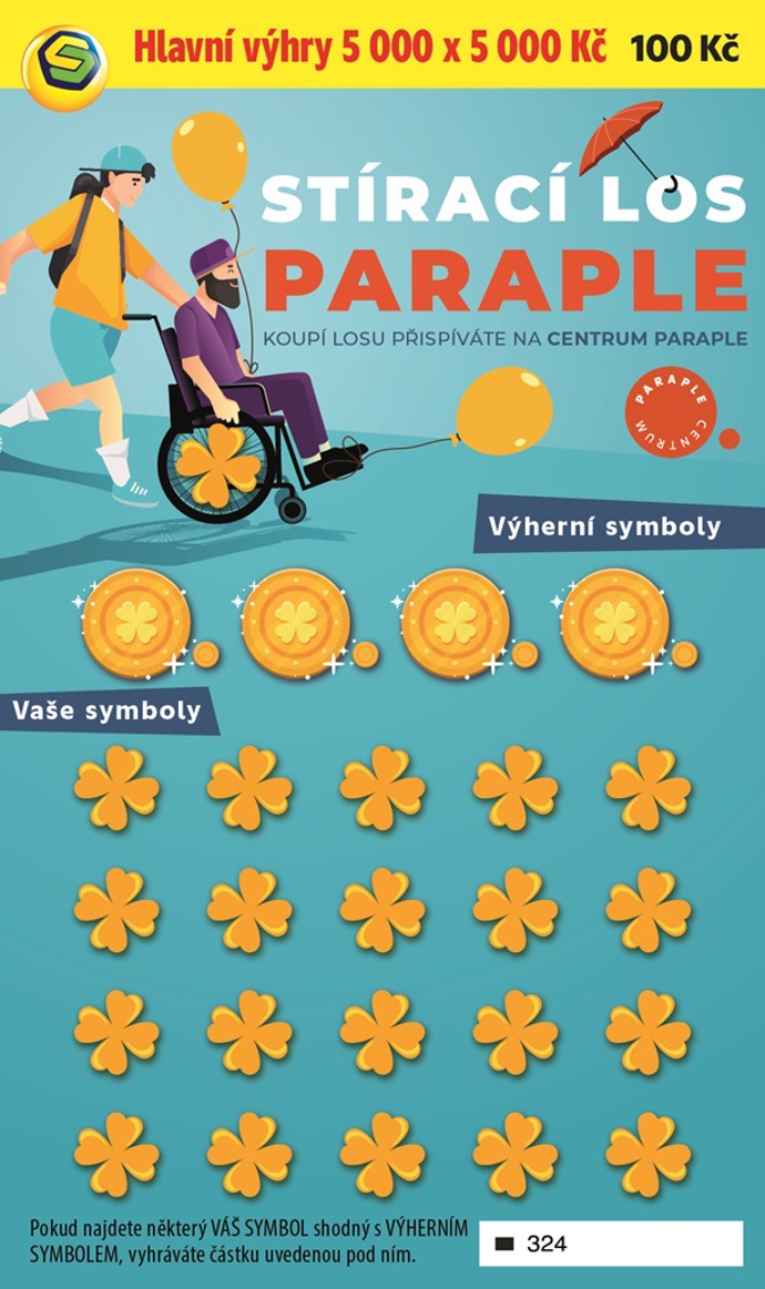 Originálním dárkem je stírací los, který přináší nejen radost ze hry a případné výhry, ale i moment překvapení. Pokud vyberete stírací a online los od Sazky „Paraple“, přispějete současně na dobru věc. Celý čistý zisk z prodaných losů bude věnován Centru Paraple, které pomáhá lidem s poškozením míchy a jejich rodinám zvládat těžkou životní situaci. Los pořídíte za 100 Kč.
Originálním dárkem je stírací los, který přináší nejen radost ze hry a případné výhry, ale i moment překvapení. Pokud vyberete stírací a online los od Sazky „Paraple“, přispějete současně na dobru věc. Celý čistý zisk z prodaných losů bude věnován Centru Paraple, které pomáhá lidem s poškozením míchy a jejich rodinám zvládat těžkou životní situaci. Los pořídíte za 100 Kč.