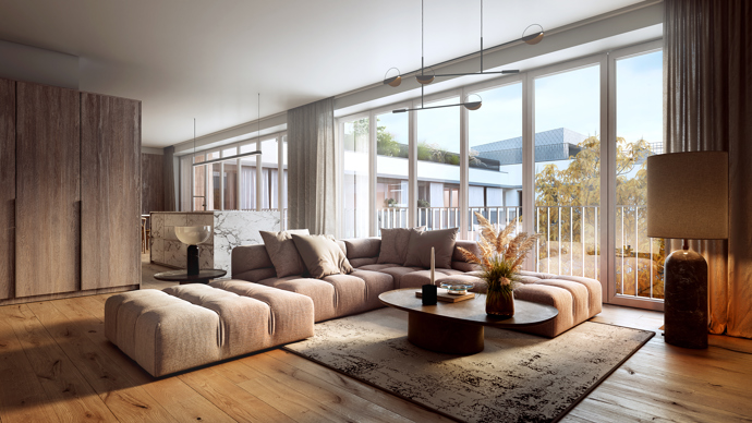 Projekt nabízí 85 moderních bytů s dispozicemi od 1+kk do 4+kk, které reflektují aktuální trendy v městském bydlení. Interiéry kladou důraz na nadčasový design, propojení s exteriérem a kvalitní materiály.
Projekt nabízí 85 moderních bytů s dispozicemi od 1+kk do 4+kk, které reflektují aktuální trendy v městském bydlení. Interiéry kladou důraz na nadčasový design, propojení s exteriérem a kvalitní materiály.