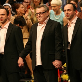 Legendární Miloš Forman se syny Petrem a Matějem
