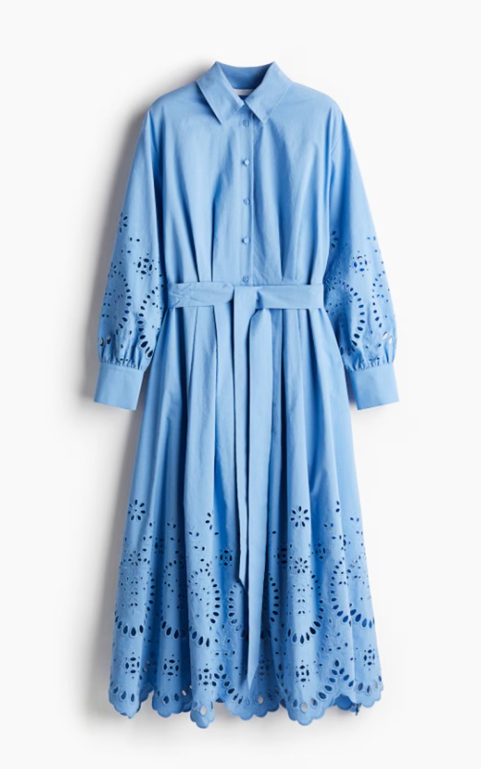 Košilové šaty s madeirou, H&M, 1 899 Kč
