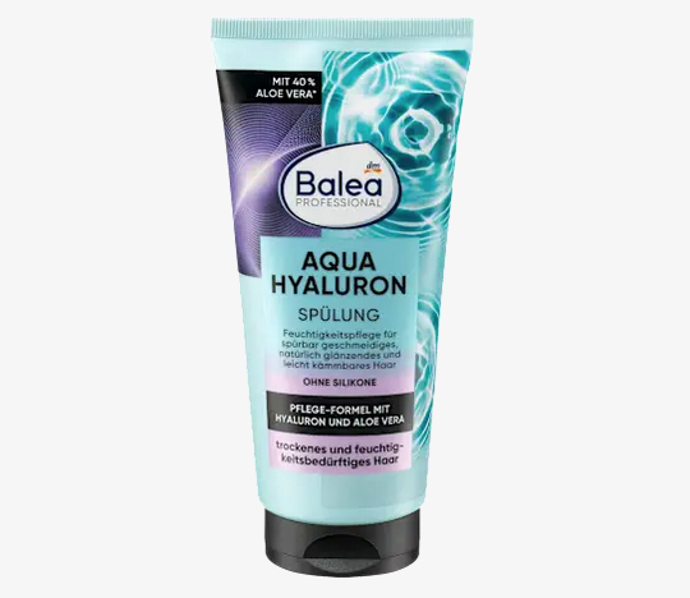Balea balzám na vlasy Aqua Hyaluron je spásou pro dehydratované a suché vlasy. 40% obsah aloe vera a hyaluronu zaručuje perfektní péči po šamponování. Intenzivně vyživuje vlasy, aniž by je zatěžoval. Pečující výživa čistí vlasy a je mimořádně šetrná k pokožce hlavy. 50 Kč
