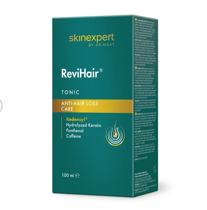 ReviHair tonikum obsahuje komplex aktivních látek pro péči o vlasy náchylné k vypadávání: Redensyl® má uklidňující účinek na vlasovou pokožku, působí už od kořínků pro viditelně silnější vlasy s větší hustotou. Kofein pomáhá stimulovat pokožku hlavy. Panthenol a hydrolyzovaný keratin pomáhají zpevnit a regenerovat oslabené vlasy. 359 Kč
