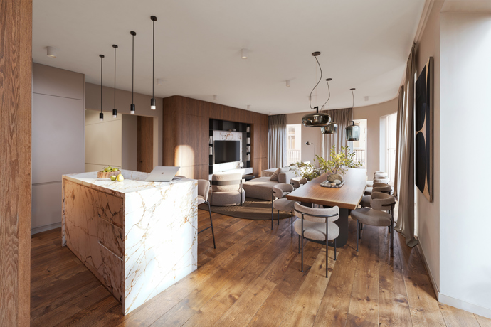 Projekt nabízí 85 moderních bytů s dispozicemi od 1+kk do 4+kk, které reflektují aktuální trendy v městském bydlení. Interiéry kladou důraz na nadčasový design, propojení s exteriérem a kvalitní materiály.
Projekt nabízí 85 moderních bytů s dispozicemi od 1+kk do 4+kk, které reflektují aktuální trendy v městském bydlení. Interiéry kladou důraz na nadčasový design, propojení s exteriérem a kvalitní materiály.