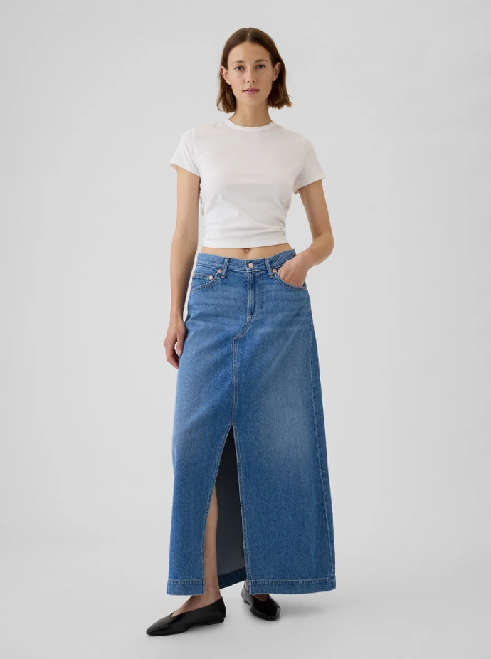 Džínová maxi sukně UltraSoft, GAP, 1 999 Kč
Džínová maxi sukně UltraSoft, GAP, 1 999 Kč