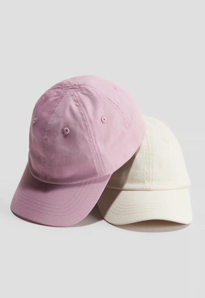 Kšiltovka z bavlněného kepru 2 kusy, H&M, 239 Kč
