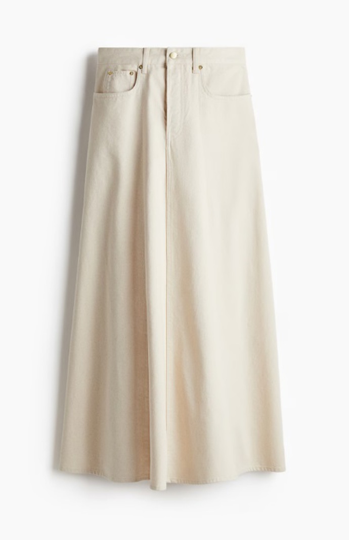 Béžová džínová sukně, H&M, 1 459 Kč
