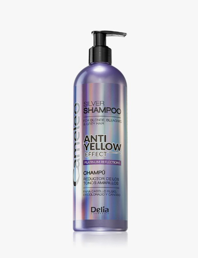 Šampon neutralizující žluté tóny pro blond a šedivé vlasy, Delia Cosmetics, 131 Kč
