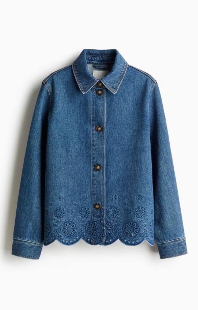 Džínové sako s madeirou, H&M, 1 199 Kč

