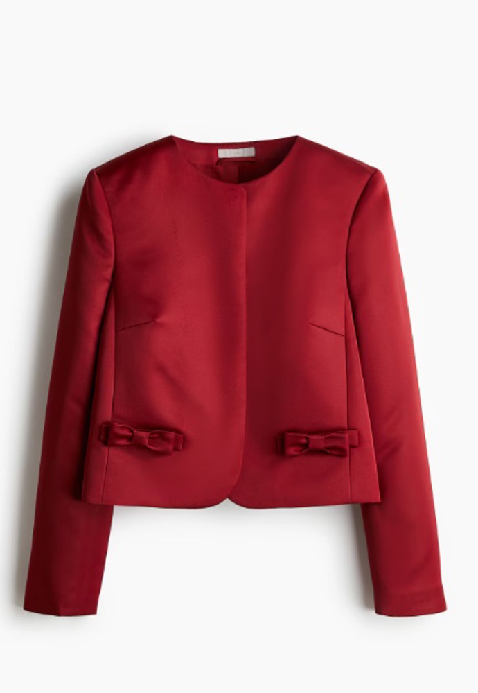Saténové sako s mašlemi, H&M, 329 Kč
