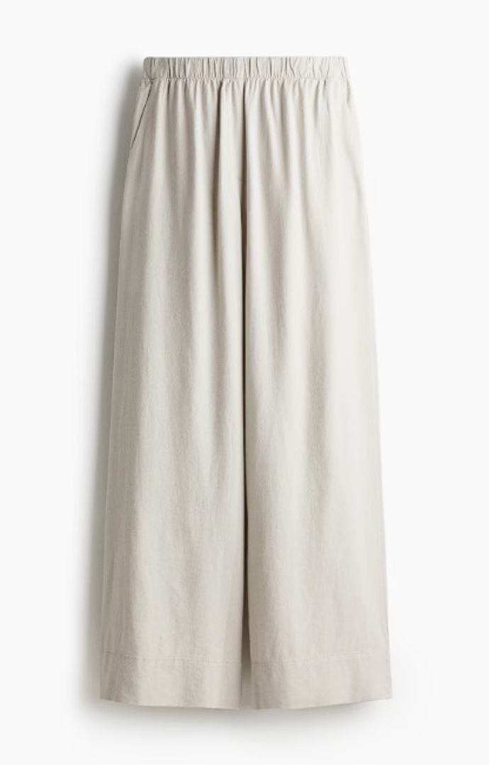 Široké kalhoty z lněné směsi, H&M, 719 Kč
