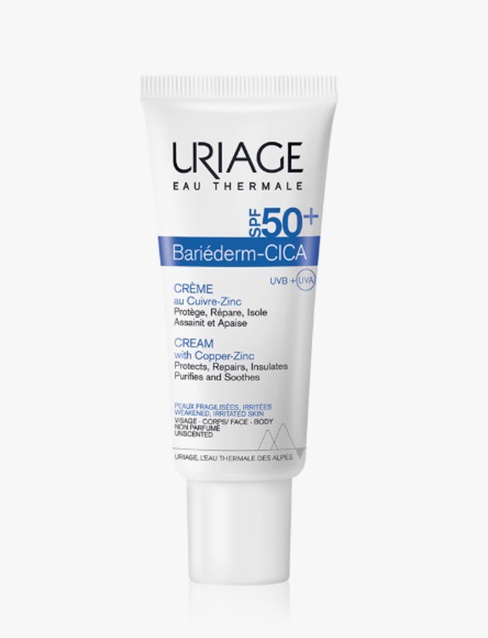Reparativní krém s obsahem mědi a zinku SPF 50+, Uriage, 221 Kč
