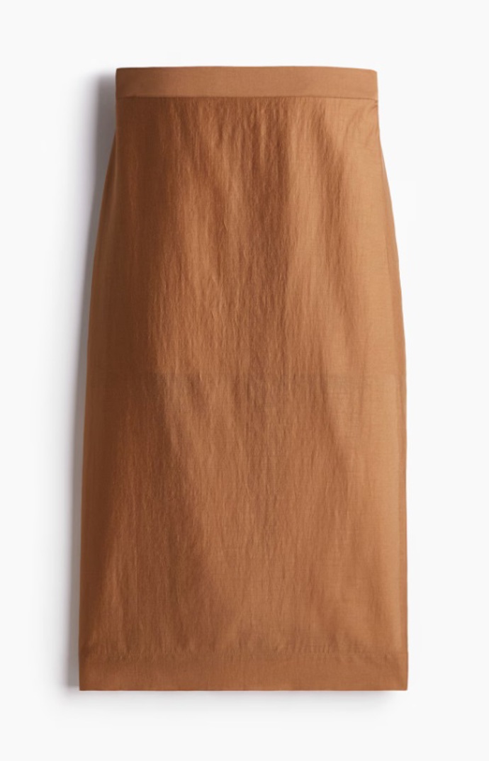 Pouzdrová sukně ze směsi lyocellu, H&M, 599 Kč
