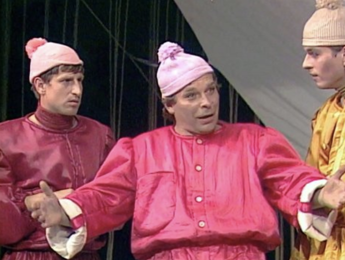 Václav Vydra nejml., Alois Švehlík a Marcel Vašinka ve Snu noci svatojánské (1984)
