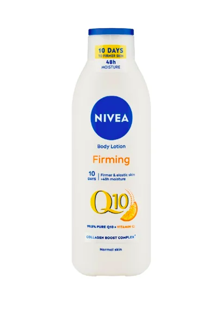 Zpevňující tělové mléko Q10, Nivea, 199 Kč
