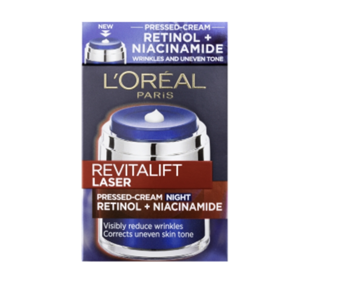 L'Oréal Revitalift Laser Renew Retinol + Niacinamide Pressed noční krém s retinolem, LÓreal / Pemi.cz, 399 Kč
