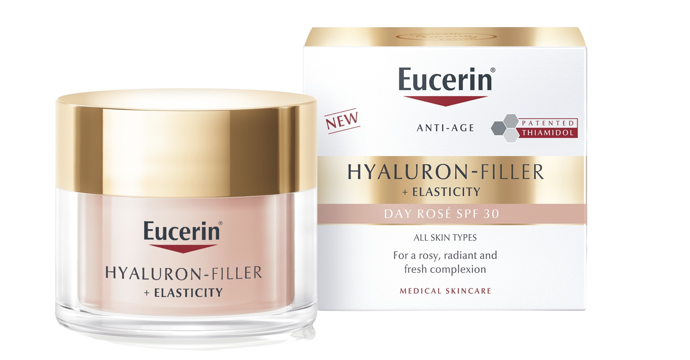 Eucerin Hyaluron-Filler + Elasticity Day Rosé denní krém SPF30, Vitalpoint, 800 Kč
