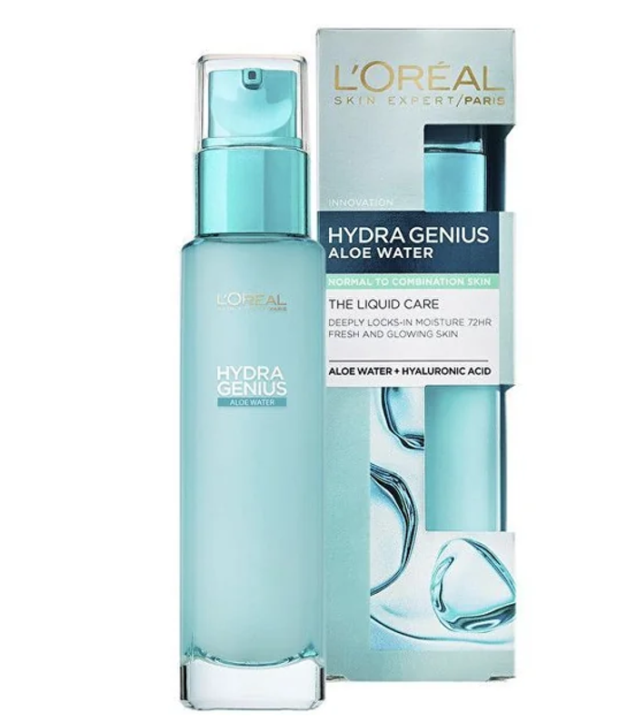 Loréal Paris Hydra Genius Water hydratační péče pro normální až smíšenou pleť obsahuje extrakt z aloe vera a kyselinu hyaluronovou. 289 Kč
Loréal Paris Hydra Genius Water hydratační péče pro normální až smíšenou pleť obsahuje extrakt z aloe vera a kyselinu hyaluronovou. 289 Kč
