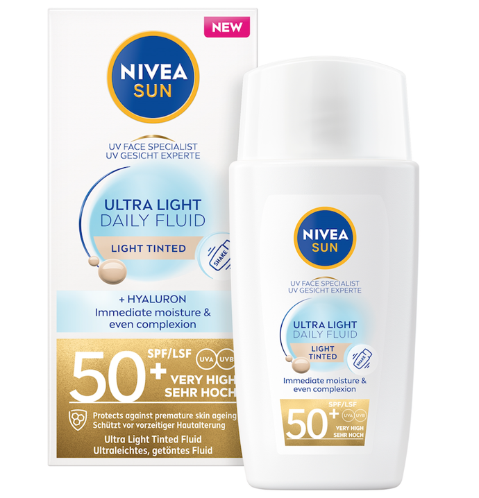 Ultra lehký pleťový fluid Nivea SUN Invisible Fluid SPF 50+ chrání pokožku před slunečním zářením, rychle se vstřebává, neucpává póry a postará se sjednocený a zdravý vzhled pleti. 299 Kč
Ultra lehký pleťový fluid Nivea SUN Invisible Fluid SPF 50+ chrání pokožku před slunečním zářením, rychle se vstřebává, neucpává póry a postará se sjednocený a zdravý vzhled pleti. 299 Kč