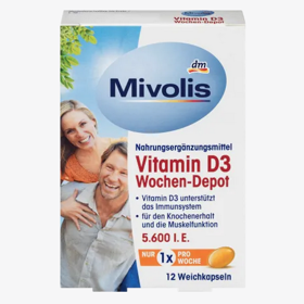 Mivolis kapsle s vitaminem D3 je doplněk stravy s postupným uvolňováním. Je vhodný především pro posílení imunitního systému, zachování zdravých kostí včetně správného fungování svalů. 79 Kč
