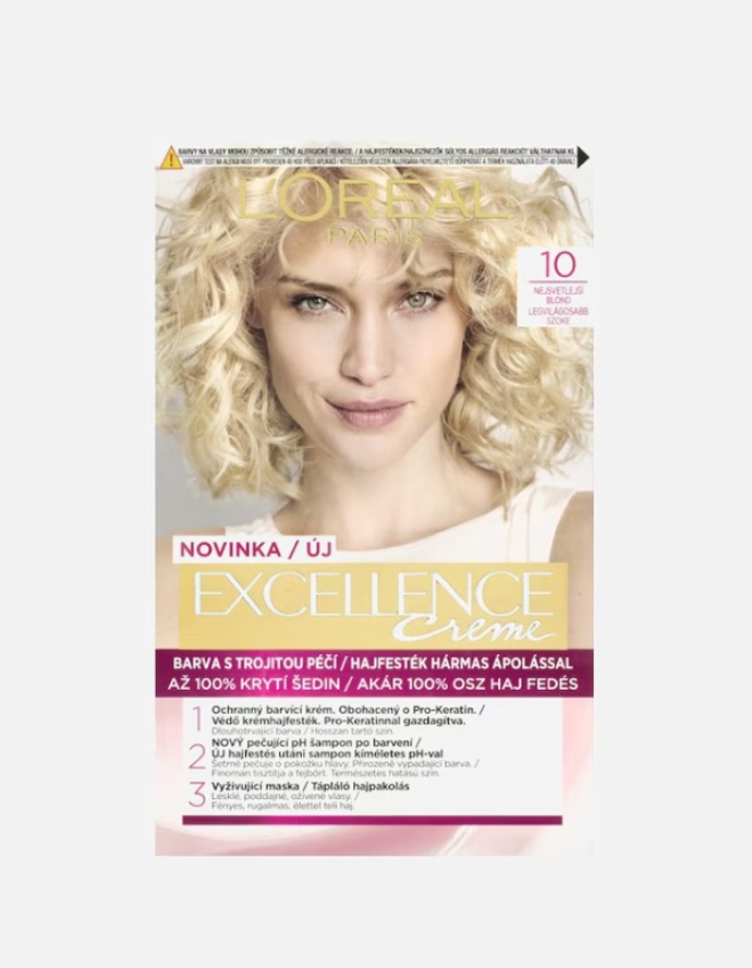 L’Oréal Paris, barva na vlasy v odstínu nejsvětlejší blond, Douglas, 167 Kč
