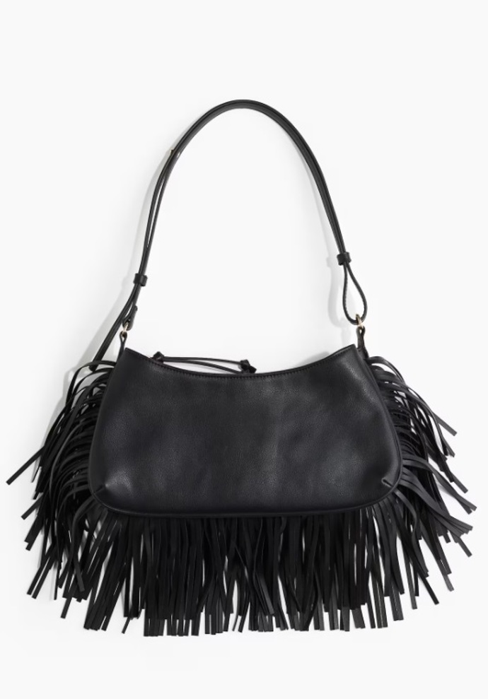 Kabelka lemovaná třásněmi, H&M, 959 Kč
