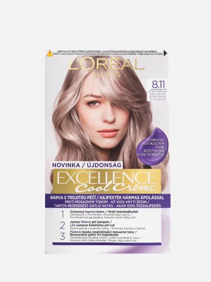 L’Oréal Paris barva na vlasy v odstínu popelavá blond, Douglas, 184 Kč
