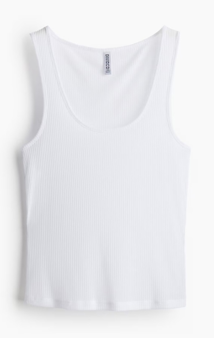 Tenké žebrované tílko, H&M, 189 Kč
