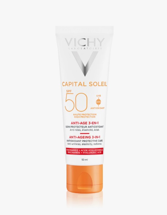 Ochranný krém proti stárnutí pleti SPF 50, Vichy, 378 Kč
