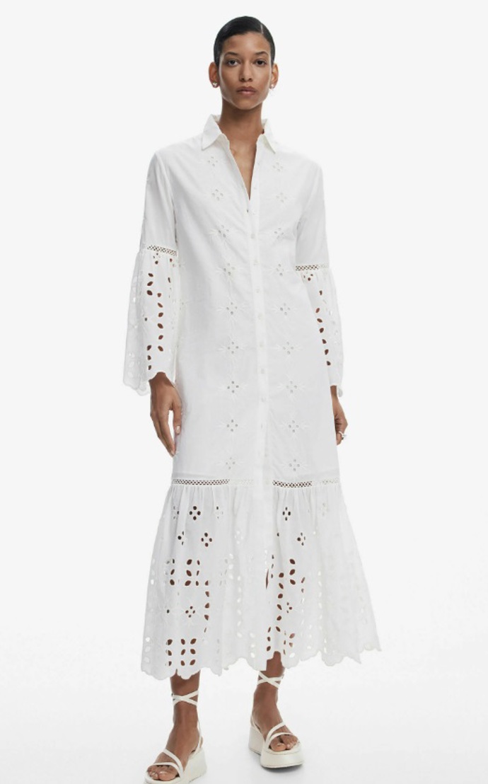Košilové šaty s madeirou, Desigual, 4 029 Kč
