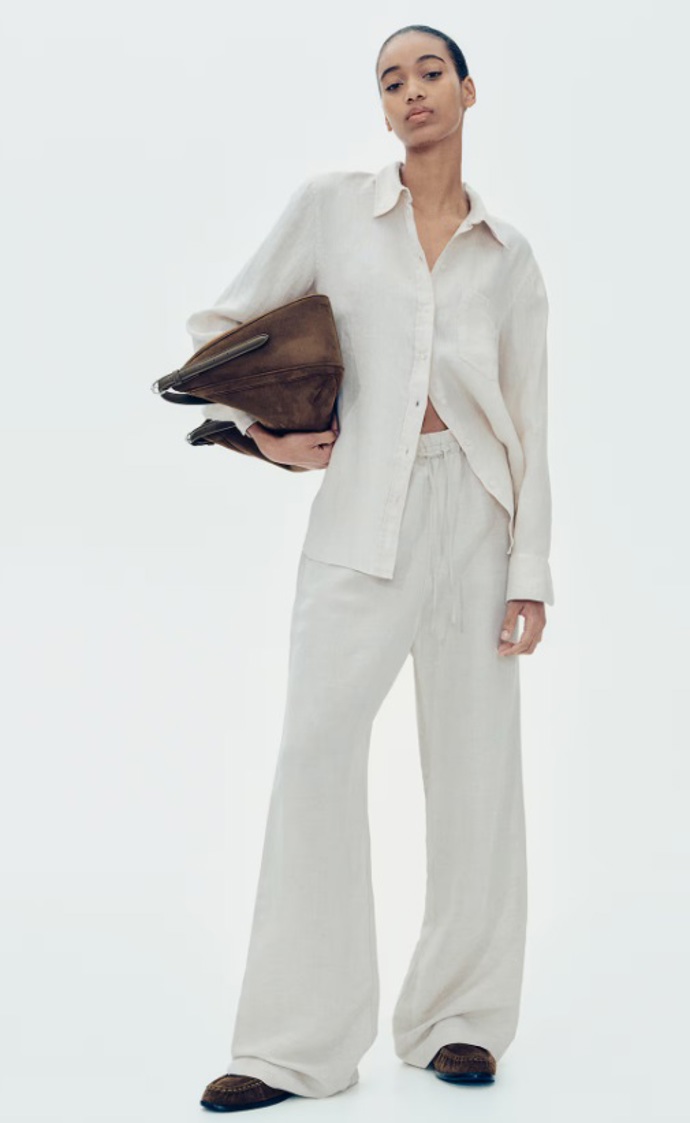 Kalhoty z lněné směsi, H&M, 479 Kč

