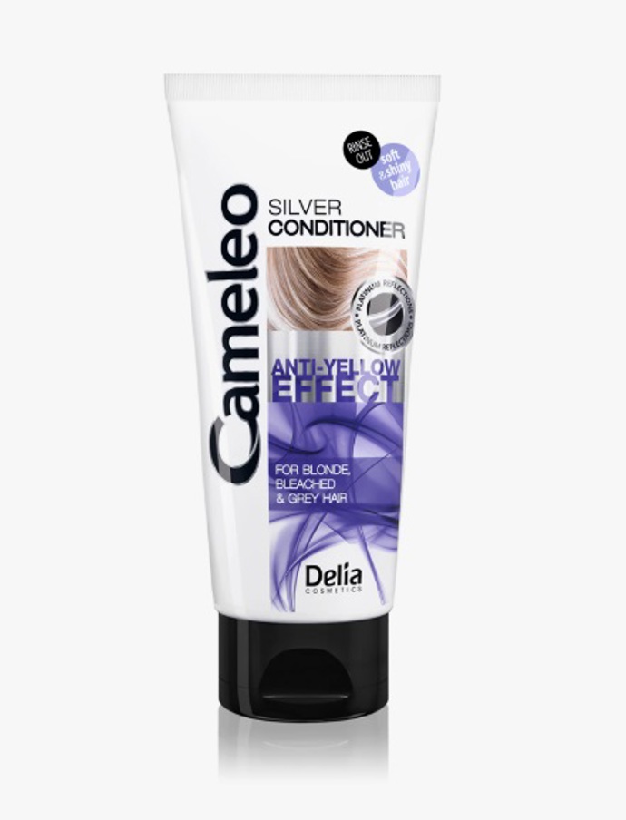 Kondicionér pro blond a šedivé vlasy neutralizující žluté tóny, Delia Cosmetics, 58 Kč
