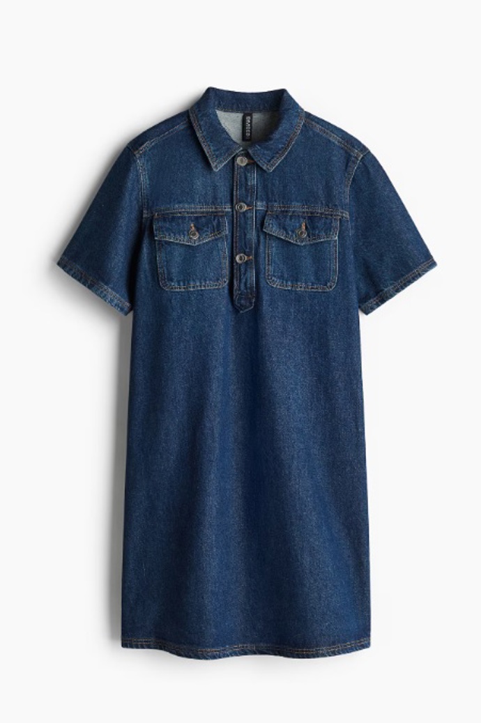 Džínové šaty s krátkým rukávem, H&M, 719 Kč
