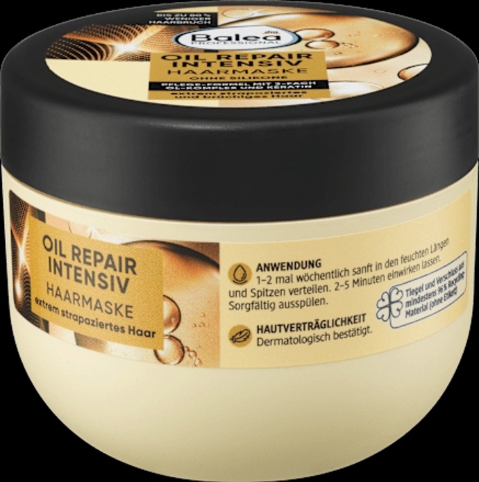 Maska na vlasy Oil Repair Intensiv, Balea Professional, 85 Kč
Maska na vlasy Oil Repair Intensiv, Balea Professional, 85 Kč