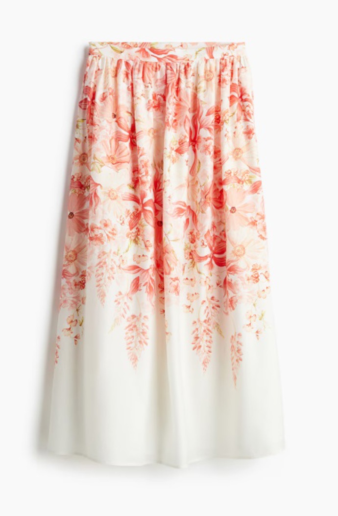 Kolová sukně s květinovým potiskem, H&M, 1 699 Kč
