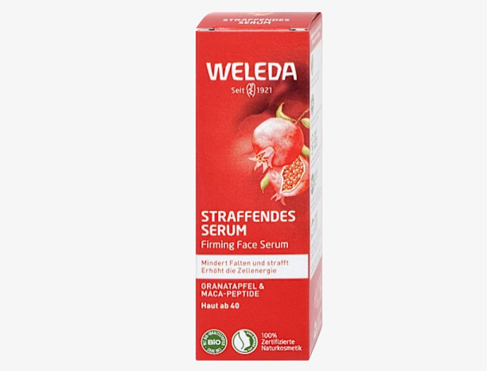WELEDA zpevňující pleťové sérum granátové jablko a maca peptida je vhodné k posílení struktury pleti a zjemnění vrásek. Pleť je okamžitě jemnější a hydratovaná. Peptidy z organického maca kořene pomáhají zjemnit vrásky, podporují regenerační procesy pokožky a posilují zdravý jas pleti. 649 Kč

