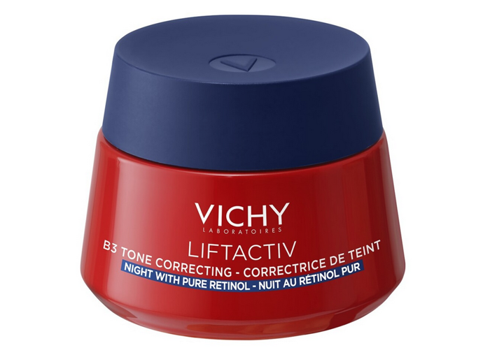 VICHY LIFTACTIV B3 Noční tónovací krém s čistým retinolem pro obnovu buněk na hyperpigmentované pleti. 889 Kč
