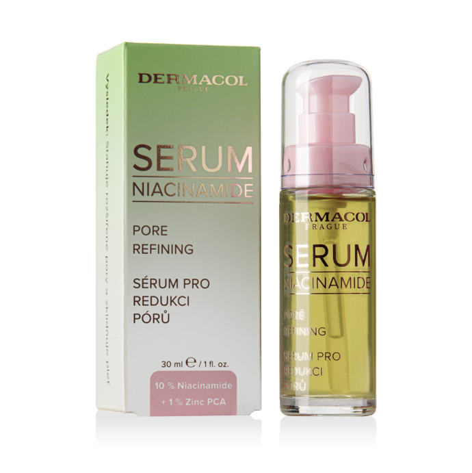 Sérum s 10 % vitaminu B3 a 1 % účinné formy Zinku (Zinc PCA). Redukuje velikost kožních pórů a kožního mazu. Zesvětluje pigmentové skvrny a zabraňuje jejich vzniku (hyperpigmentaci). 299 Kč
