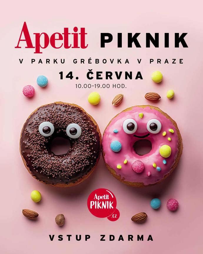 V sobotu 14. června 2024 bude pražský park Grébovka patřit 14. ročníku populárního Apetit pikniku. Festival dobrého jídla a pití začíná v deset hodin dopoledne a končí v sedm večer.
V sobotu 14. června 2024 bude pražský park Grébovka patřit 14. ročníku populárního Apetit pikniku. Festival dobrého jídla a pití začíná v deset hodin dopoledne a končí v sedm večer.