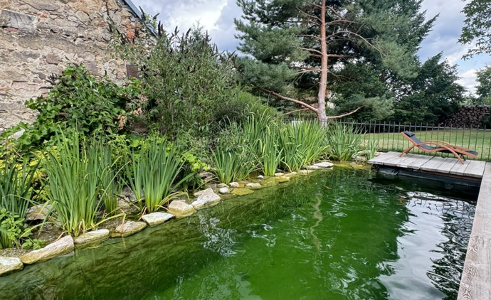 Rozměrná pergola o ploše 120 m² slouží jako venkovní společenský prostor pro celou skupinu. Místo pro jídlo, odpočinek i ochutnávky vína nebo čaje. Skvělé i pro večerní setkání pod hvězdami.

