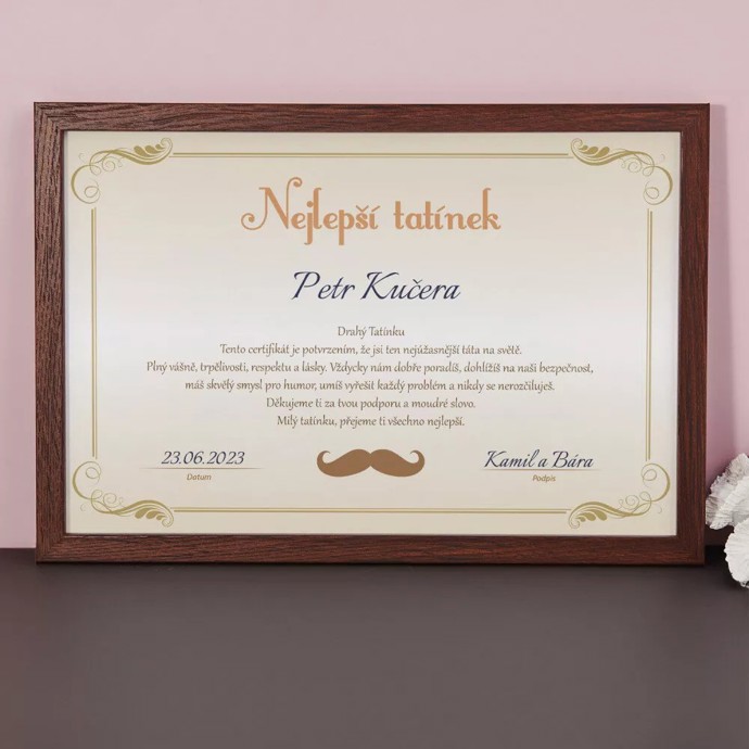Certifikát - Nejlepší tatínek, 479 Kč, mygift.cz
Certifikát - Nejlepší tatínek, 479 Kč, mygift.cz