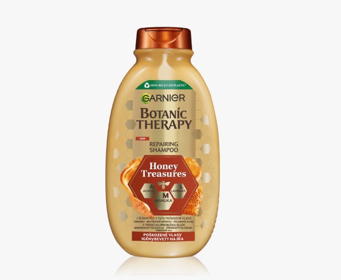 Obnovující šampon pro poškozené vlasy, Garnier, 123 Kč
