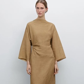 Okrové šaty, Massimo Dutti, 1 999 Kč
